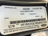 2018 - 2024 Ford Focus SA Parcel Shelf