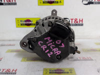 Aug 2007 to Oct 2010 - Nissan Micra K12 Petrol 1.4L Engine Code CR14 Australia Only - Alternator - rear view
