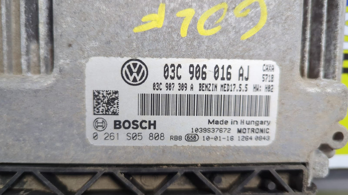 ECU, 03C906016AJ, 2010, Volkswagen, Golf, MK6 - 5K