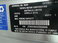 2018 - 2026 Toyota Corolla E210 Petrol Hybrid 1.8L Engine Code 2ZR-FXE Automatic Automatic Transmission