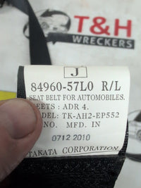 2010 2010 Suzuki Kizashi FR Left Rear Seat Belt