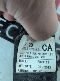 2013 Left Rear Seat Belt, 2013, Toyota, 86, ZN6