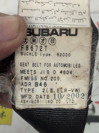 2002 - 2005 Subaru Forester SG Left Rear Seat Belt