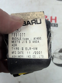 2000 - 2002 Subaru Impreza GG Left Rear Seat Belt