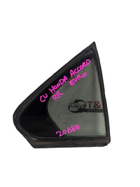 Honda Accord 8th Gen Euro Sedan Jul 2011-Dec 2015 Right Rear Quarter Door Glass
